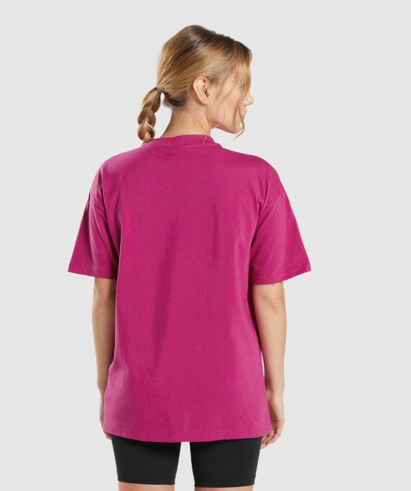 Women's Gymshark Training Oversized T-Shirts Pink | NZ 6SJHRO